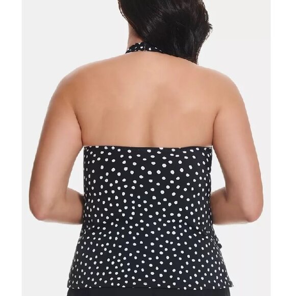 Swim Solutions Printed Halter Tankini Top - Picture 2 of 8